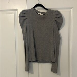 Gray Ribbed Girl Top